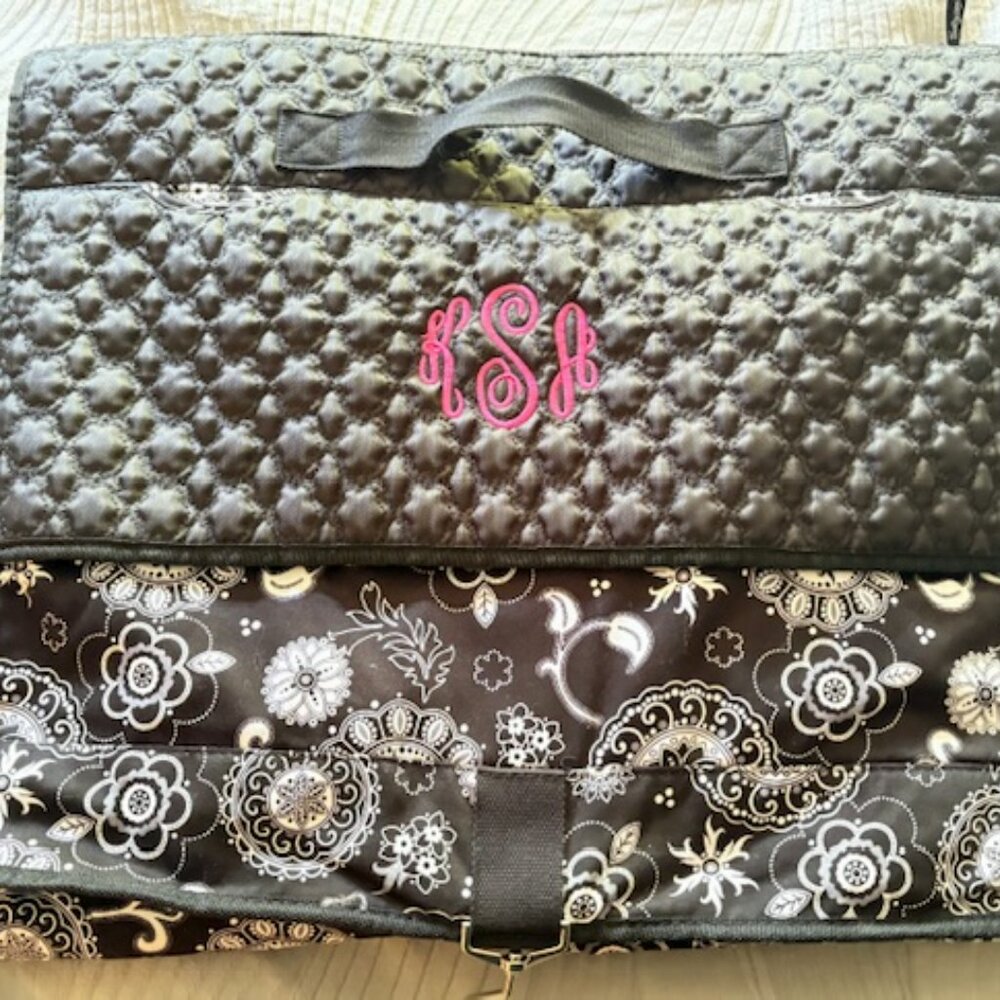 Thirty-One Brand Hanging Garment Bag - initials KAS